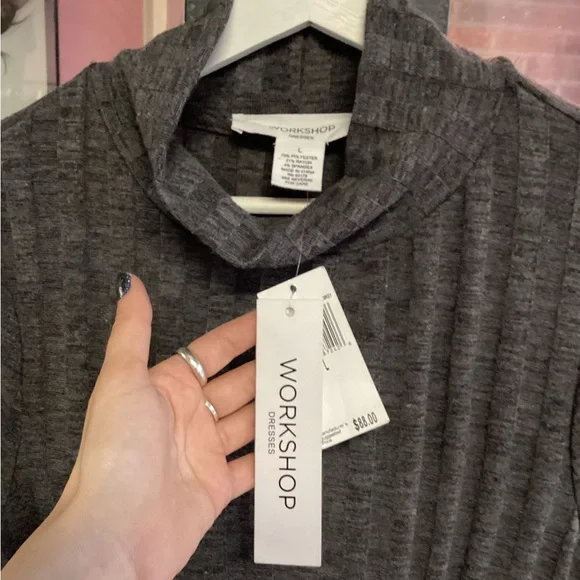 Workshop Republic Clothing Charcoal Long Sleeve Dress - Picture 2 of 3